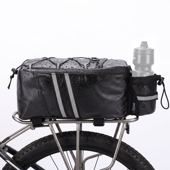 Rear Bike Rack Bag 10L Polyester PU Bike Backseat Carrier Pouch for Commuting Travel Shopping Cycling