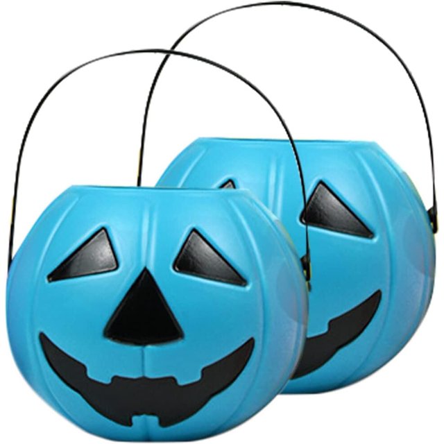 Cubo de calabaza, 2 piezas, cubos de Halloween, cubo de calabaza, cubos de calabaza para pedir dulces, linternas, calabazas, cestas de Halloween para dulces