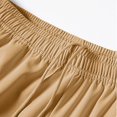 thumbnail image 5 of Mens Shorts Elastic-Waist Drawstring Solid-Color Loose Casual Pocket Short Gold M, 5 of 5