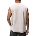 thumbnail image 4 of Men's Casual Retro Washed Muscle Tee Men's Round Neck Cotton Sleeveless Tank Top Men's Loose Fit Gym Vest, 4 of 4