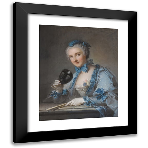 Jean-Marc Nattier 12x14 Black Modern Framed Museum Art Print Titled - Portrait of Madame Royer