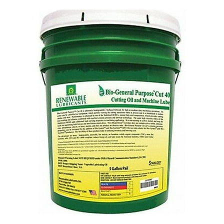 Renewable Lubricants Cutting Oil,5 gal,Bucket 86834