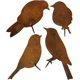 thumbnail image 1 of 4 piezas de pájaros oxidados con tornillos, siluetas de pájaros para jardín, decoración de metal oxidado para jardín, arte de patio, pájaros de metal, adornos de pájaros, paisaje de patio, 1 of 5