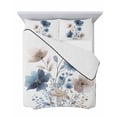 thumbnail image 7 of Quilts Twin-XL Size Bedding Set, Navy Blue Floral Lightweight Quilted Comforter, Watercolor Flowers Farmhouse Soft Reversible Bedspread Coverlet with Pillow Covers for All Season, 68" x 98", 7 of 7