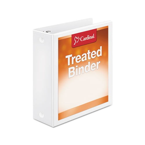 Treated Binder ClearVue Locking Round Ring Binder 3 Rings, 3" Capacity, 11 x 8.5, White
