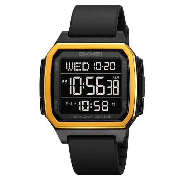 Reloj Digital con Alarma Luminosa Multifuncional Resistente Al Agua
