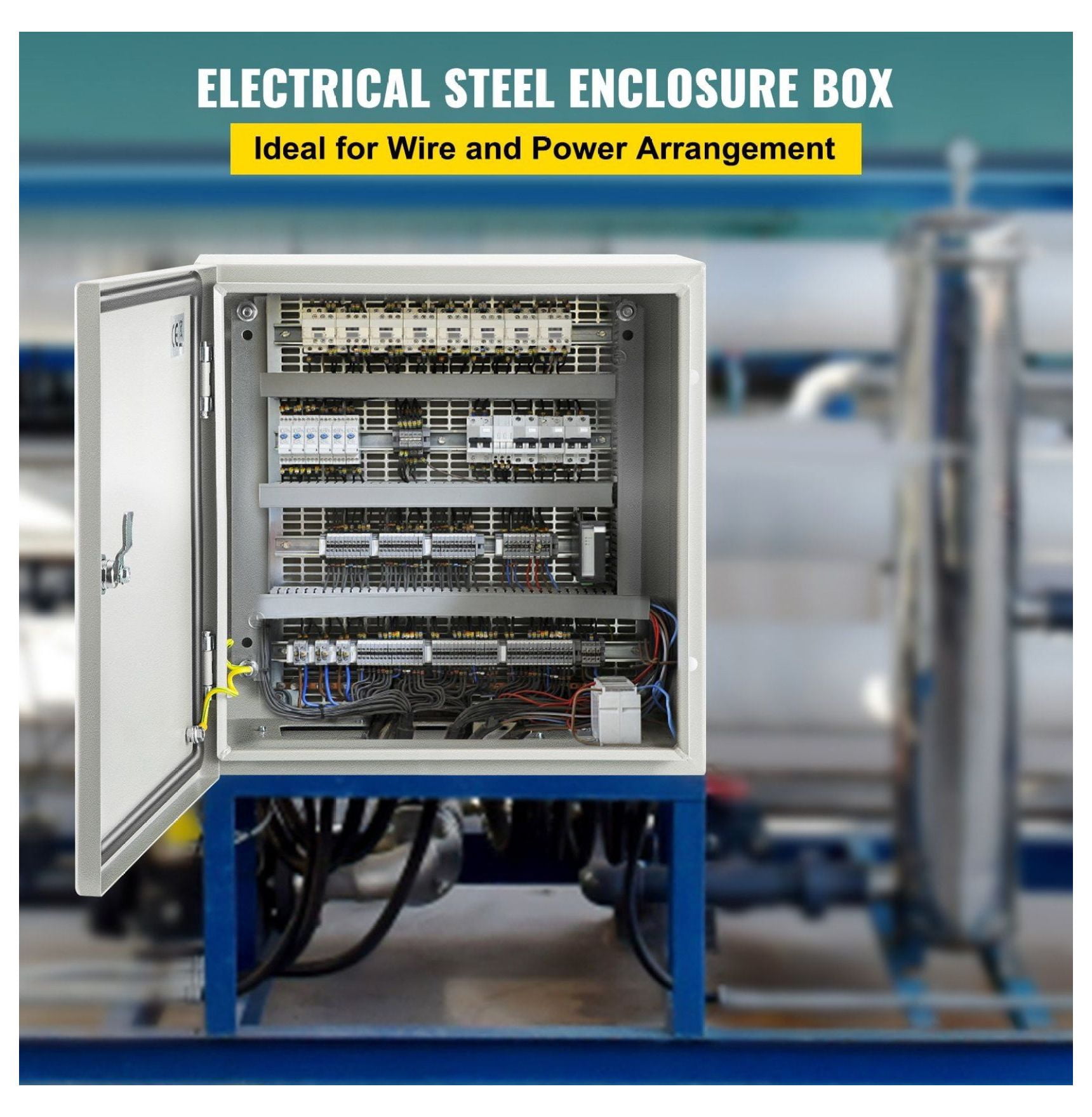 NEMA 4X Steel Enclosure 16x16x8", IP66 Waterproof Electrical Box, Outdoor Indoor Junction Box with Mounting Plate, Steel Electrical Enclosure