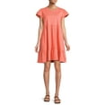 thumbnail image 5 of Time and Tru Women's Short Sleeve Tiered Knit Dress with Pockets, 5 of 5