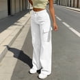 thumbnail image 2 of RUTAYY Women's Cargo Pants High Waist Casual Loose Fit with Pocket Comfortable Daily Wear Long Streetwear Chic Travel Trousers, 2 of 4