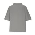 thumbnail image 5 of up to 60% off Gifts Usmixi Shirts for Women Plus Size Breathable Cotton Linen Vintage Pullover Tops Tees Summer Trendy Solid Elbow-Length Crewneck Ladies Blouses Gray XL, 5 of 6
