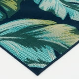 Mainstays 6'x9' Navy Tropical Palm Outdoor Area Rug - Walmart.com