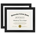 thumbnail image 1 of Americanflat 11x14 Black Diploma Frame | Certificate Frame Displays 8.5x11 Diplomas with Mat or 11x14 Inch Without Mat. Shatter-Resistant Glass. Hanging Hardware Included - 2 Pack, 1 of 6