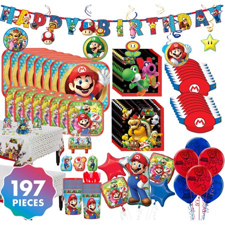Super Mario  Party  Kit For 16 197 pc w Tableware  Super Mario  Party  Kit For 16 197 pc w Tableware