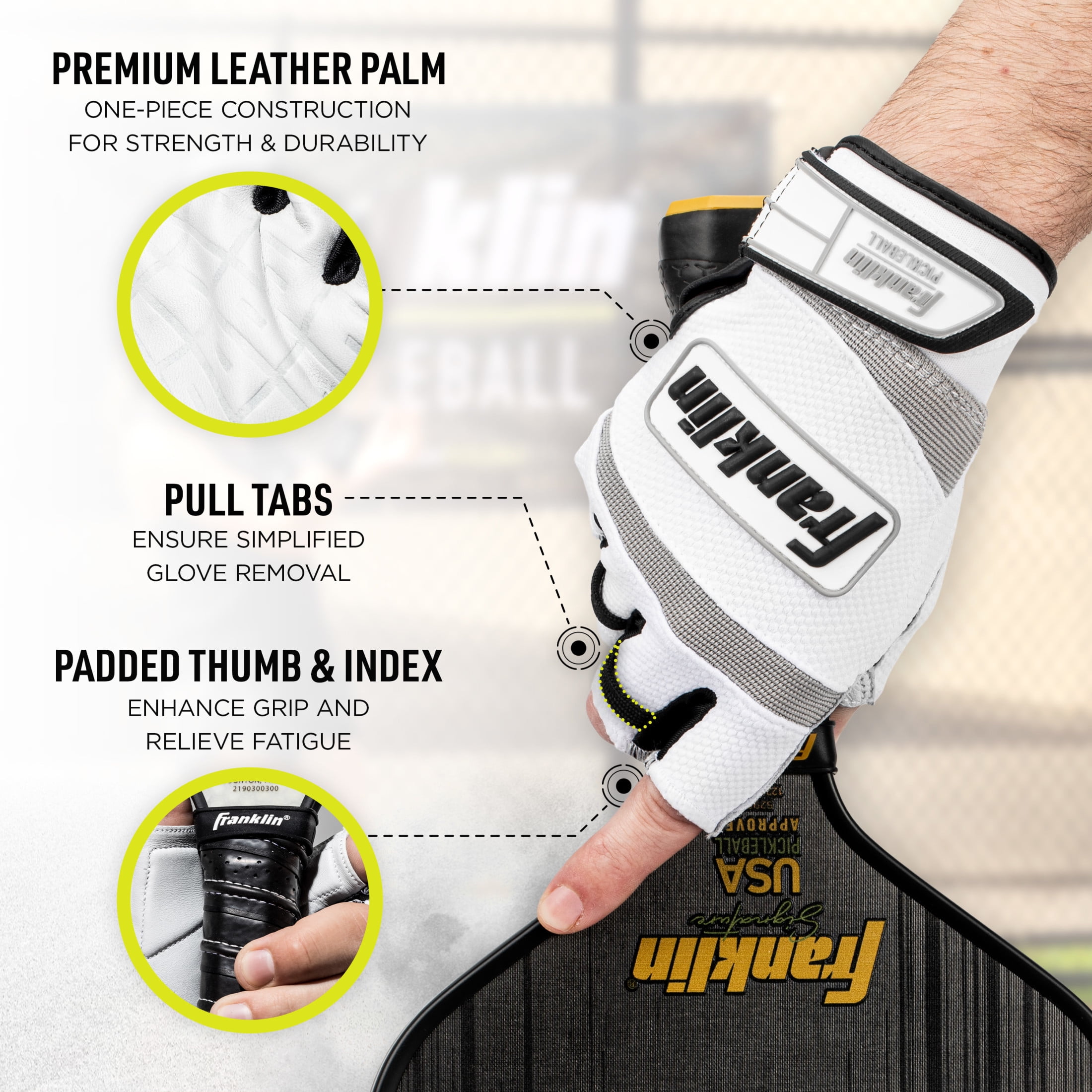 Franklin Sports Pickleball Glove - Single Glove - Right Hand - Adult XL