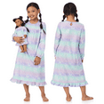 thumbnail image 2 of Saint Eve Kids Girl and Doll Matching Nightgown Set, Long Sleeve Soft Flannel Sleep Dress - Purple Celestial, 2 of 6