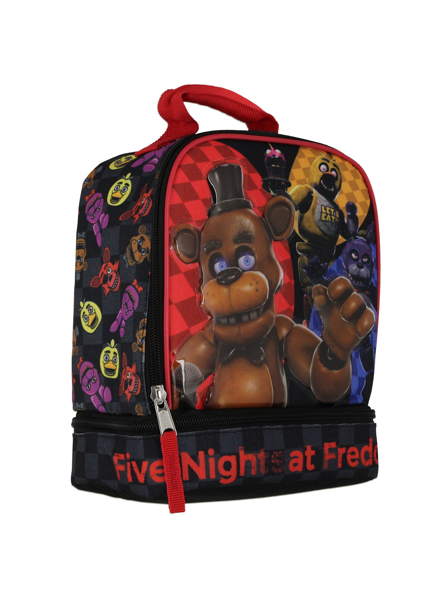 Five Nights At Freddy's Let's Eat Dual Compartment Insulated Soft Lunch Bag Tote Bag 10"