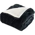 thumbnail image 3 of 3-pieces Pintuck Reversible Comforter set, King/Cal King, Black, 3 of 3