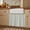 Sage, White, Cream, variant on Grey Vertical Striped Cabinet Curtains 35"W x 35"L, Farmhouse Thin Line Stripes Sink Skirt for Bathroom Vanity Kitchen Self Adhesive, Dust-Proof Privacy Curtain for Shelves Closet Laundry Room Pantry