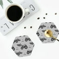 thumbnail image 5 of Balery 6 Pcs Gray Tractorleather Coasters Set, Drink Table Cup Coasters For Living Room Kitchen Coffee Decor, 5 of 9