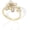 White, variant on Spring Flower Adjustable Open Gold Ring for Women - Trendy Elegant Unique Cubic Zirconia Enamel Front Open Floral Leaf Easter Jewelry Gift