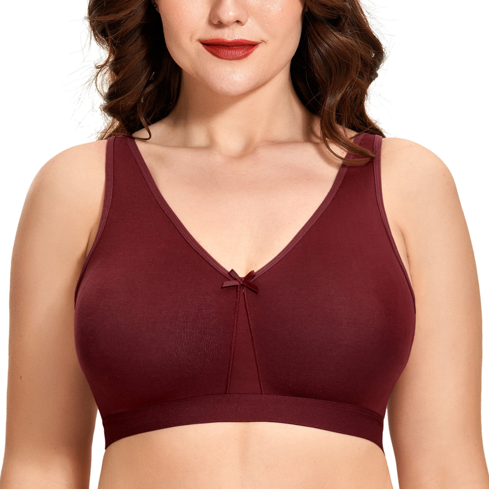  AISILIN Womens Wireless Plus Size Bra Cotton Support Comfort  Unlined Sleep Smoke Fills The Air