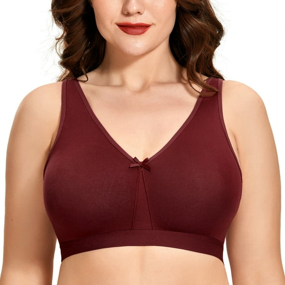 AISILIN Women's Plus size Wireless Seamless Sleep Bra Cotton Unlined Bralette Comfort Support Daily Bra