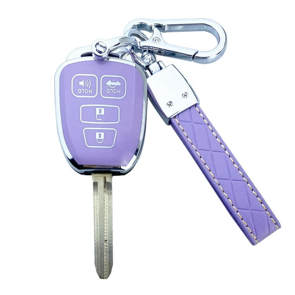 Yuebutor Key Fob Cover Case Compatible with Toyota Highlander Camry RAV4 Corolla Tacoma Avalon Venza Yaris Accessories Shell