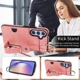 thumbnail image 4 of SaniMore Case for Samsung Galaxy A24, PU Leather Durable [Back Card Slots] Wristlet Kickstand Buckle Protective Bumper Cover Shockproof Anti-fall/Anti-scratch for Ladies, Pink, 4 of 10
