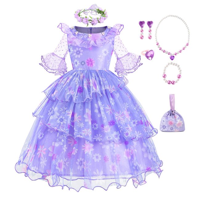 Disfraces de Encanto para niñas, vestido de princesa para Cosplay, con Encanto de Isabella, Carnaval, Navidad, fiesta de cumpleaños, Mirabel Fivean unisex