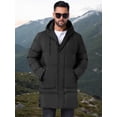 thumbnail image 5 of DARING DIVA Men's Mid-Length Outerwear Zipper Quilted Hooded Padded Coat L Black, 5 of 7