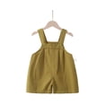 thumbnail image 1 of Overalls for Girls, Solid Color Piece Overalls for Toddler Girls, Adjustable Strap Shorts with Button Details for Summer, 1 of 3
