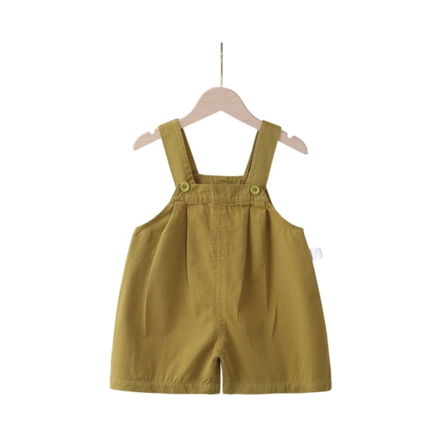Overalls for Girls, Solid Color Piece Overalls for Toddler Girls, Adjustable Strap Shorts with Button Details for Summer