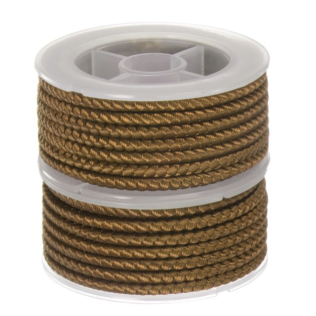 2uds Nylon Hilo Cordel Rebordear Cordón 4mm Extrafuerte Trenzado Artesanía Cuerda para Pulseras Joyería Fabricación Bricolaje Artesanía 3,2 M/10,5 Pies, Oscuro Caqui Unique Bargains cordón de abalorios