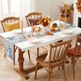 thumbnail image 3 of Coastal Thanksgiving Table Runner - 60 Inch Long Fall Pumpkins Sea Turtle Brown Wood Cotton and Linen Blended Dress Scarves Farmhouse Table Runner for Kitchen Dining, Coffee Table, 13" x 60", 3 of 8