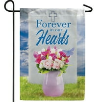 America Forever Garden Flag - Gone But Never Forgotten, Cemetery Memorial Religious Bereavement Double Sided 12.5" x 18" Decor, Seasonal Yard Outdoor Decorative Flag