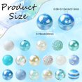 thumbnail image 2 of DanLingJewelry 50Pcs Sky Blue Series Acrylic Round Beads 20mm Chunky Bubblegum Beads Large Ball Beads for Bracelets Pens Jewelry Making, 2 of 8