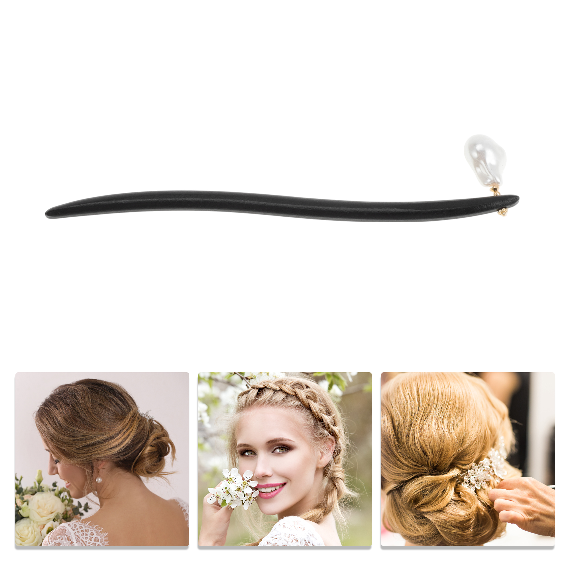 Unique Bargains Comfortable No Slip Teardrop Hair Chopstick for Women 1 Pc ["Teardrop"]