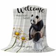 thumbnail image 6 of Panda Blanket Soft Cozy Warm Throw Blanket for Couch, Plush Fuzzy Flannel Fleece Blankets for Sofa, Country Animal Sit on Toilet Daisy Oil Painting Bed Blankets Lightweight Gifts for Women, 50"x80", 6 of 9