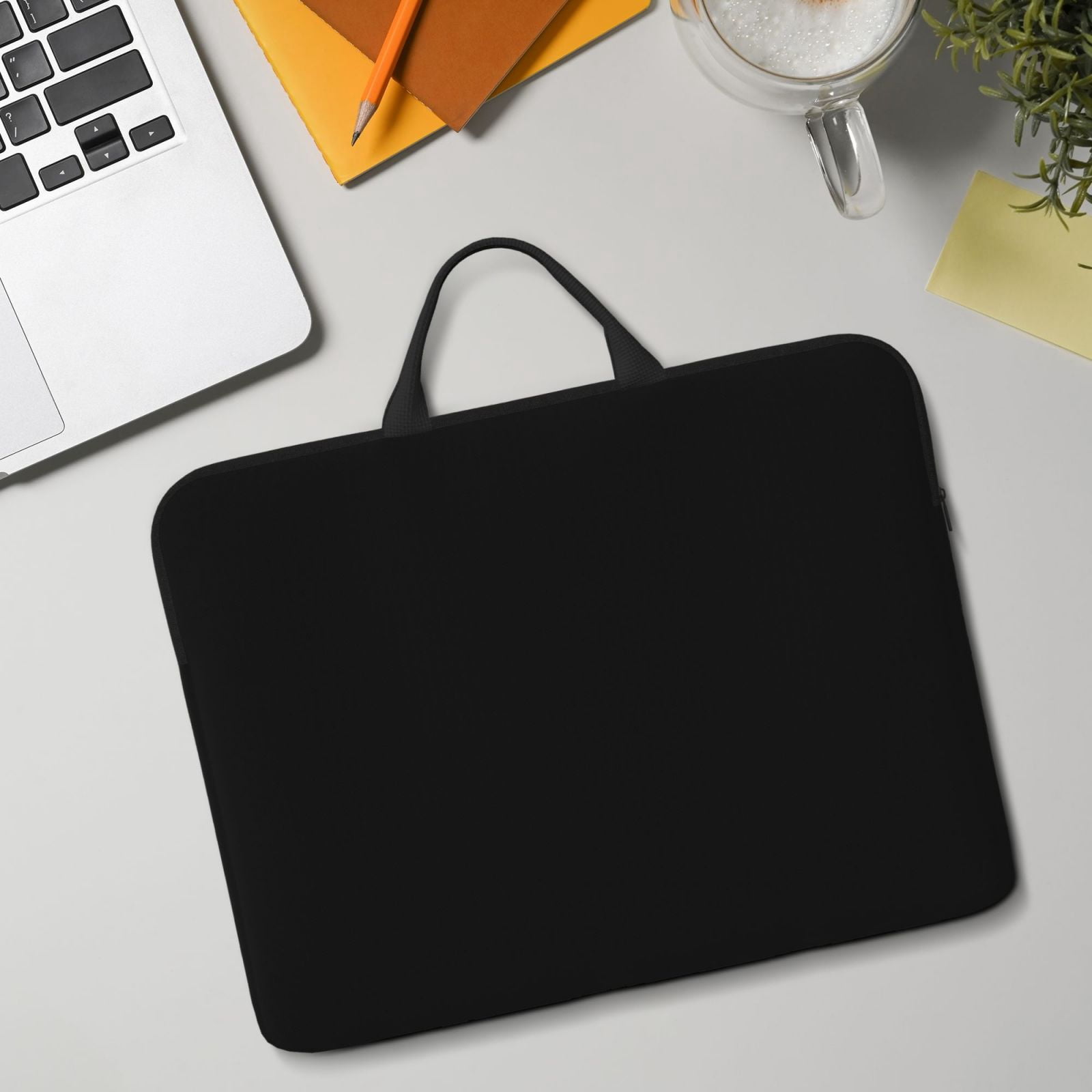 Laptop Sleeve Bag For Women Men 14inch Waterproof Durable Protective Computer Carrying Cover Handle Laptop Case Bag Black