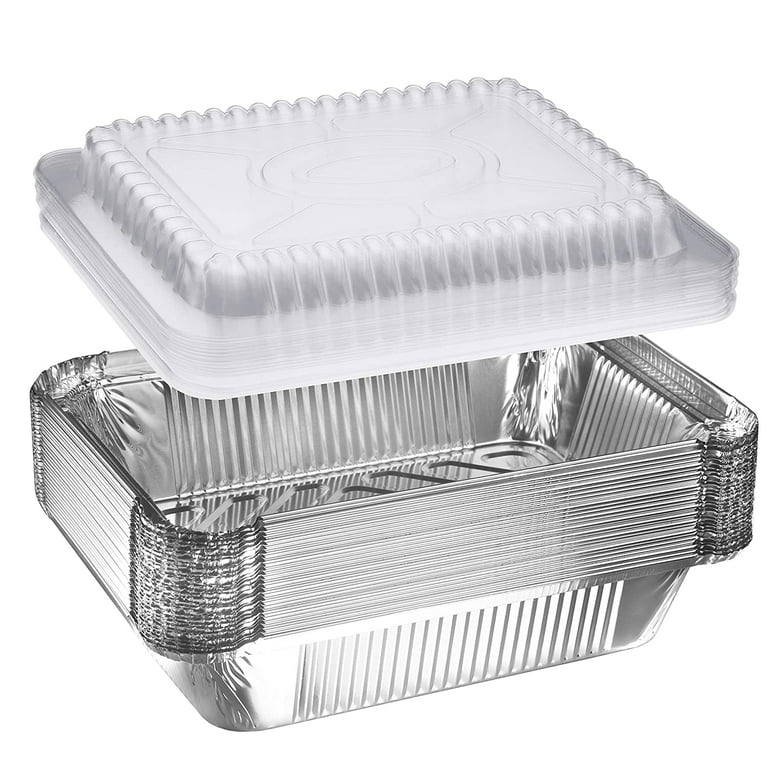 VeZee 9 x 13 Inches Disposable 1/2 Size Deep Foil Aluminum Pans | Durable  Disposable Grill Drip Grease Tray | Food Containers for Catering, Baking
