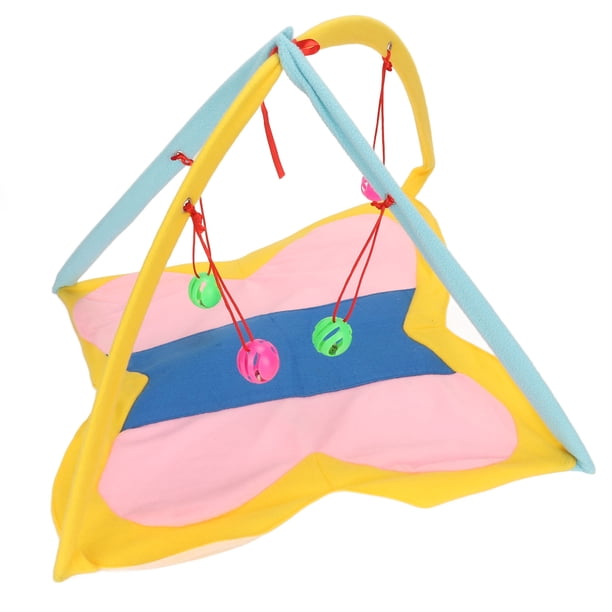 Foldable Cat Play Mat Tent With Hanging Toys - Multi-Function Activity Center & Bed