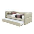 thumbnail image 3 of Tan Daybed with Trundle - Twin Over Twin Upholstered Polyester, Easy Maintenance, 45"W x 86"D x 34"H, Perfect for Living Room or Guest Room, 3 of 6