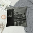 thumbnail image 2 of Heduofu Brooklyn Bridge New York Cityscape Manhattan Skyline Night Cotton Linen Square Throw Waist Pillow Case Decorative Cushion Cover Pillowcase Sofa  White, 2 of 5