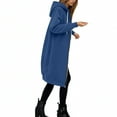 thumbnail image 5 of Women Casual Zip up Polyester Hoodies, Long Hoodie Tunic Jackets Long Sleeve Sweater Dress with Side Pockets Blue S, 5 of 7