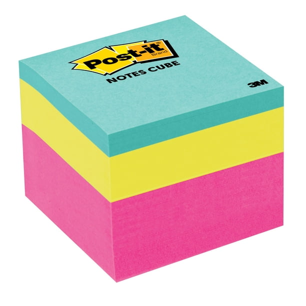 Postit Notes Cube, 1 7/8 in. x 1 7/8 in., Pink Wave, 400 Sheets