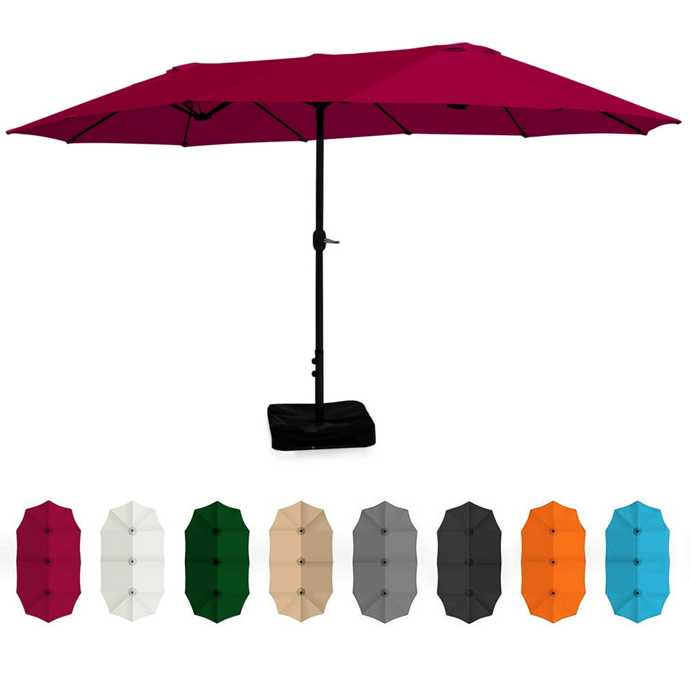 BELLEZE 15 Ft Extra Large Outdoor Market Patio Umbrella DoubleSided