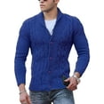 thumbnail image 1 of Innerwin Outwear Solid Color Men Sweaters Travel Long Sleeve Knitted Cardigan Sweater Dark Blue XL, 1 of 2