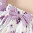 thumbnail image 4 of NOLDARES Newborn Baby Girl Outfit Ruffle Romper Dress Shorts Coming Home Clothes Set(Light Purple,0-3 Months), 4 of 6