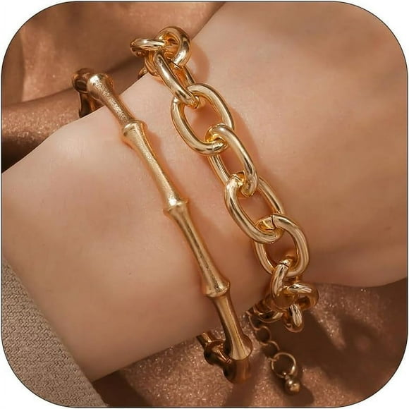 Gold Bracelets For Women Gold Bracelet Stack Pulseras Para Mujer Indian Jewelry Sets For Women Gold Bangles For Women Bracelets For Women Bracelets For Teen Girls Teen Girl Gifts Trendy Stuf[J7211]