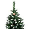 UBesGoo 7FT Hinged Artificial Christmas Tree,Snow Flocked Trees with Pine Cone Decoration Unlit
